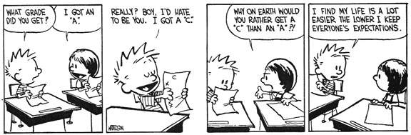 Calvin and Hobbes: Calvin on expectations